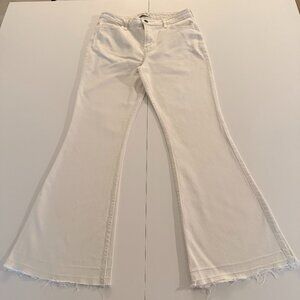 Abercrombie Fitch Flare Ultra High Rise Vintage Look White Jeans 29/8 70s Retro